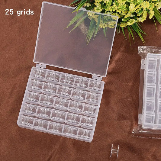 25pcs Home Sewing Machine Bottom Thread Bobbin Set Sewing Accessories Clear Plastic Spools with Storage Box for Brother Janome S Peaceful Pleasures Health and Wellness