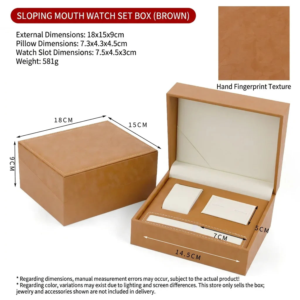 PU Leather Watch & Jewelry Organizer Box | Multi-Compartment