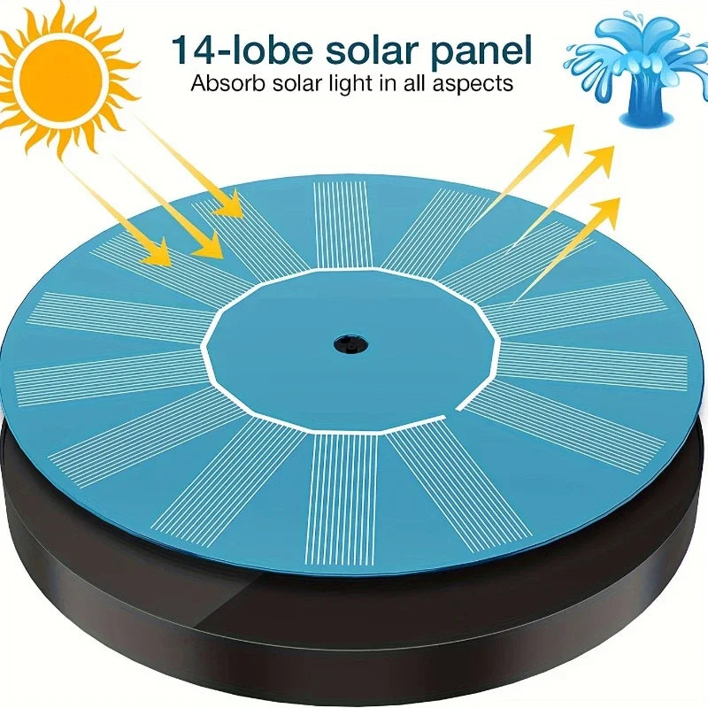 1W/1.4W/2.5W solar fountain with 6 nozzles suitable for gardens bird baths ponds swimming pools outdoor Peaceful Pleasures Health and Wellness