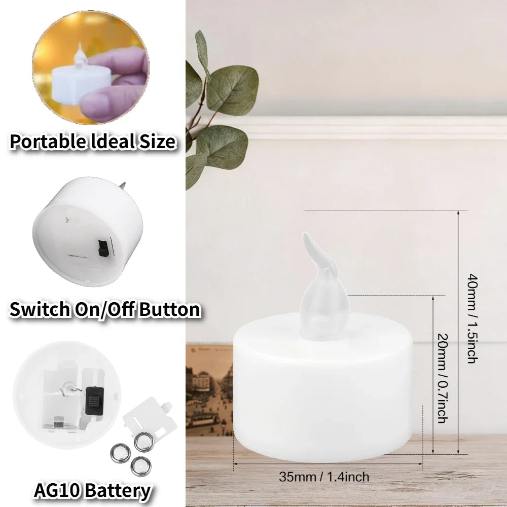 Tea Lights Battery Operated LED Realistic Bright Flameless Candles Flickering Electric Candles for Seasonal & Festival Home Deco Peaceful Pleasures Health and Wellness