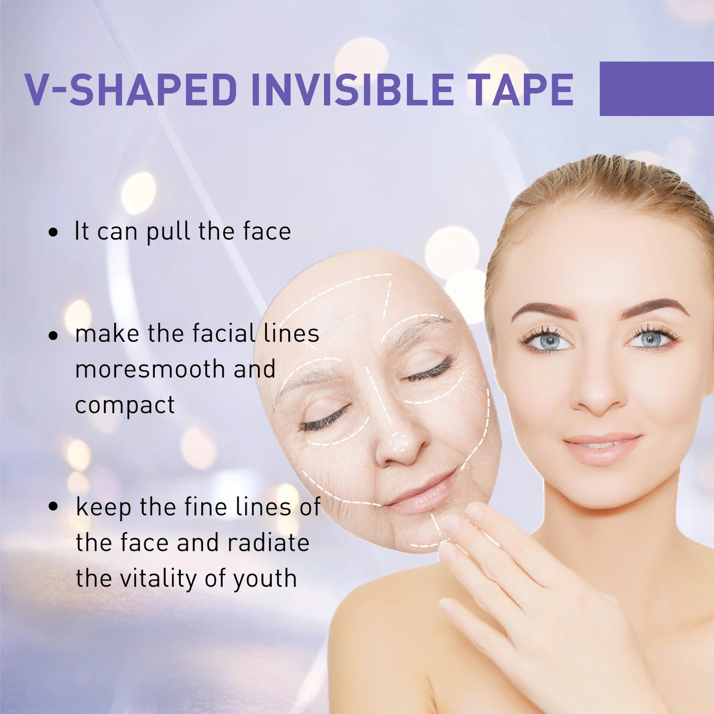 Jaysuing V-Shaped Thin Face Stickers Slim Anti Wrinkle Enhancing Tightening Facial Lift Up Neck Eye Double Chin Skin Care Makeup Peaceful Pleasures Health and Wellness