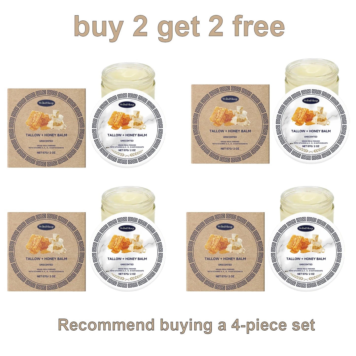WoodSleep Tallow Honey Balm – Moisturizing Body Cream