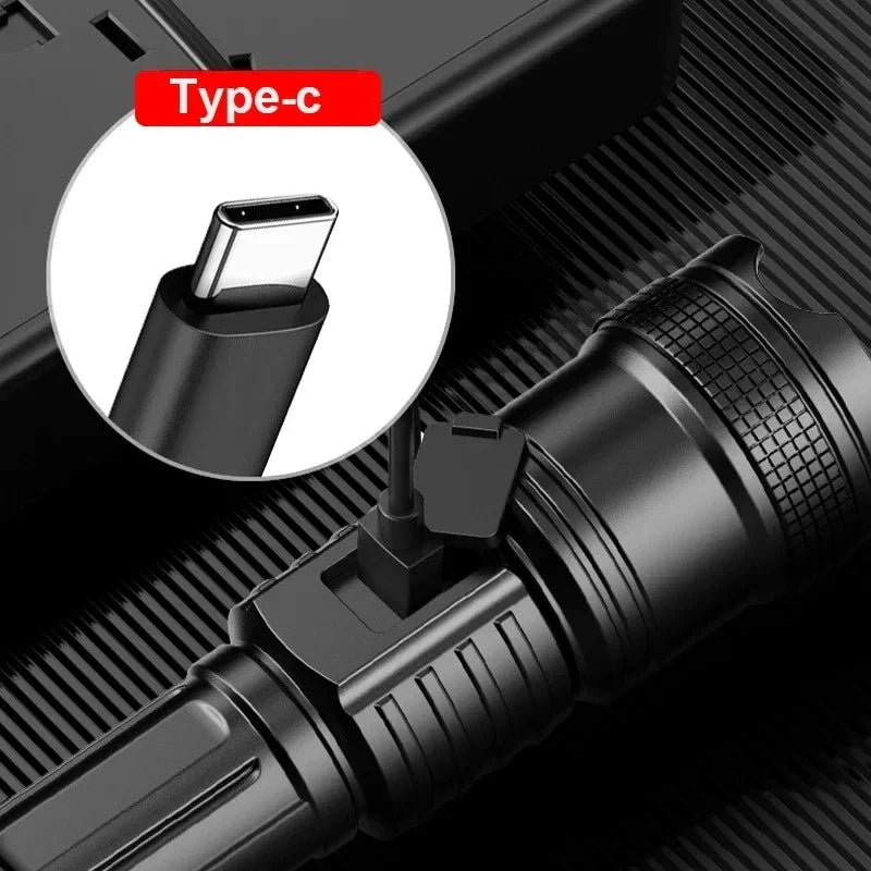 KDULIT Zoomable LED Flashlight | Type-C Rechargeable Torch