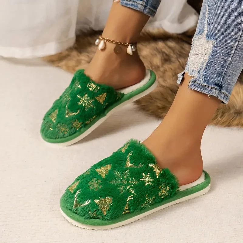 Christmas Winter Slippers Women & Men | Warm Indoor House Shoes