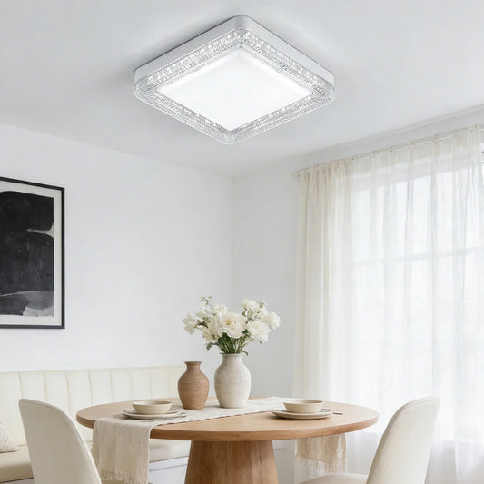 RUNTOIN Ultrathin Crystal LED Ceiling Light | Modern Square & Round LED Ceiling Light Peaceful Pleasures Health and Wellness