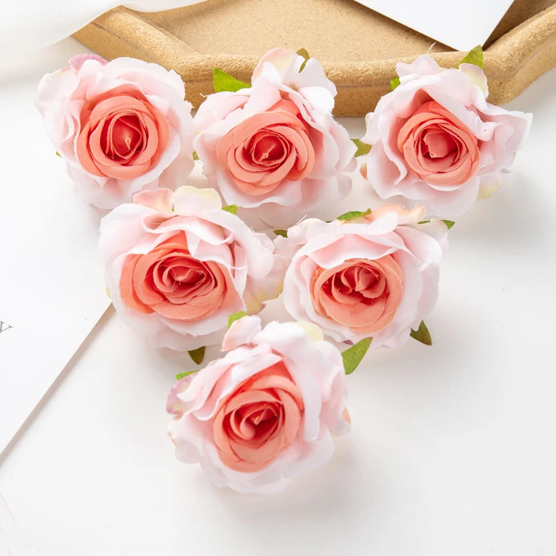 50/100pcs Silk Rose Artificial Flowers for Wedding & Home Decor