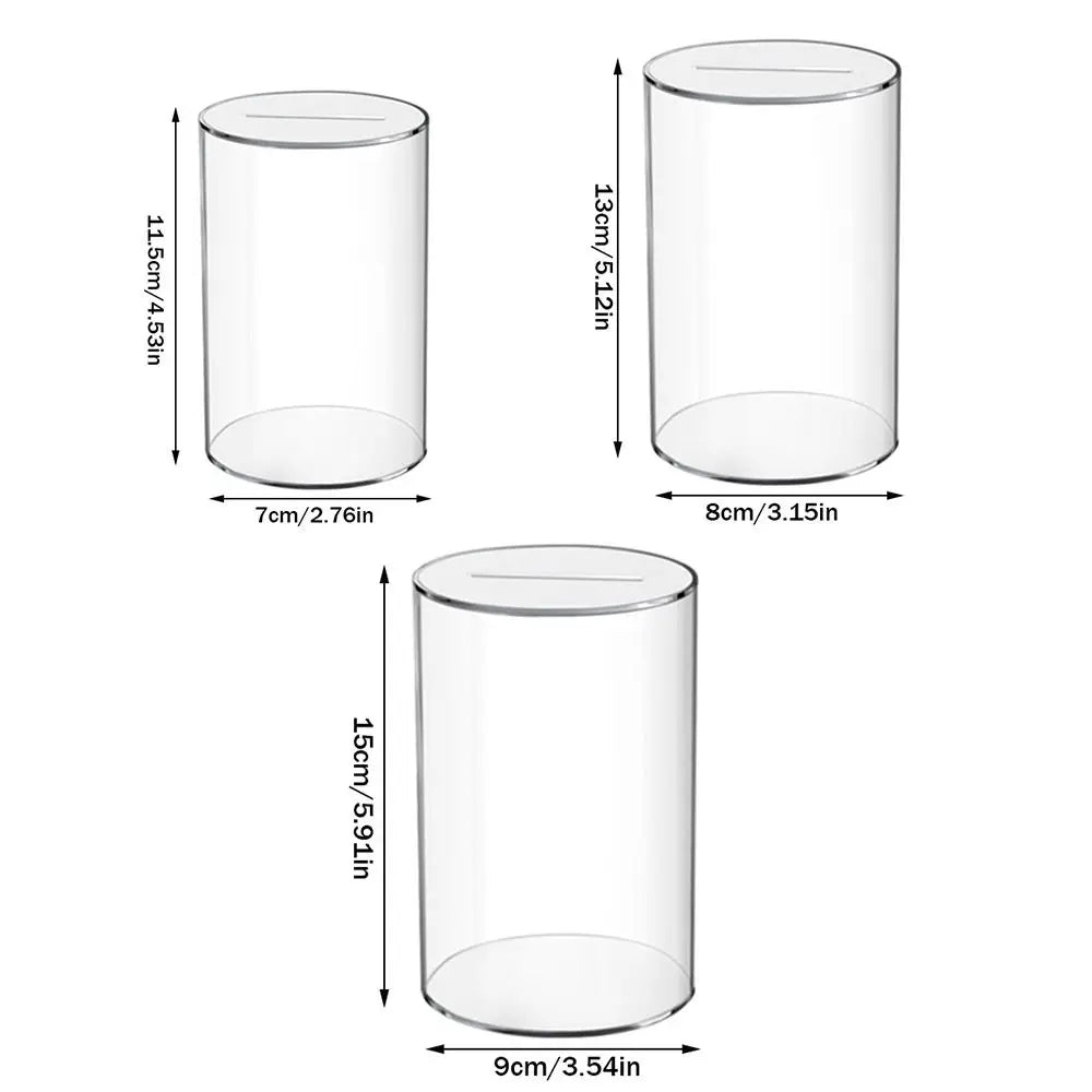 Fashion Acrylic Piggy Bank Clear Birthday Gift Change Jar Large Capacity Coin Container for Adults Peaceful Pleasures Health and Wellness