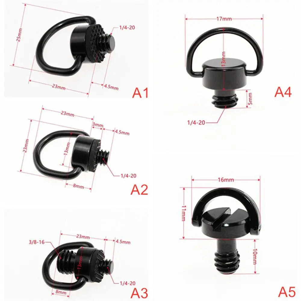1/4 Inch Camera Screw Connection Ring D Ring Shoulder Strap Safety Screw Black Connection Adapter Camera Quick Strap Ring Peaceful Pleasures Health and Wellness