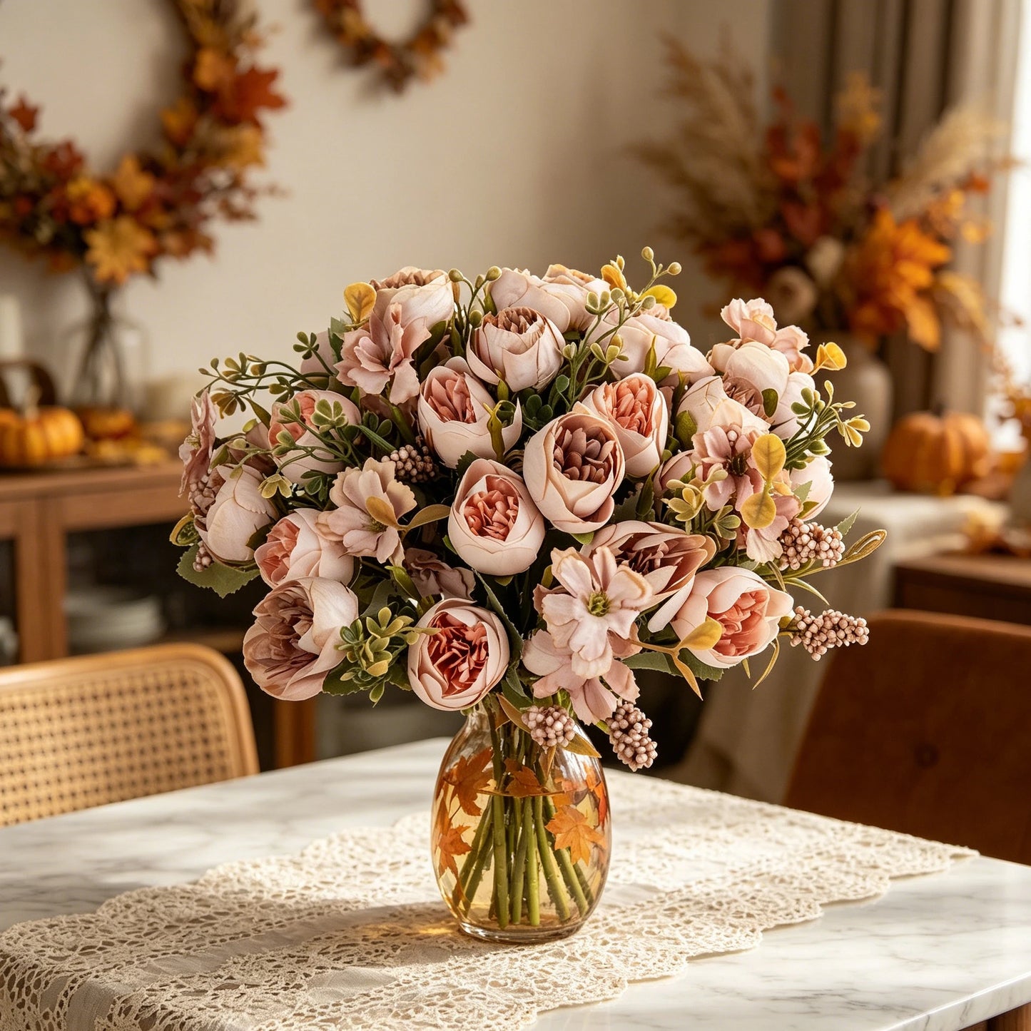 Silk Peony Artificial Flower Bouquet | Wedding & Home Decor