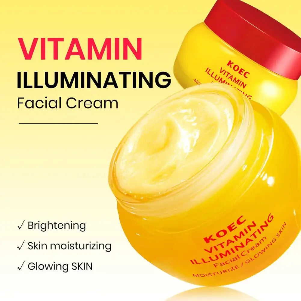 KOEC BAKUCHIOL Plumping & Vitamin Illuminating Skin Care Set, Cream & Serum, Firming Moisturizing Glowing For All Skin Types Peaceful Pleasures Health and Wellness