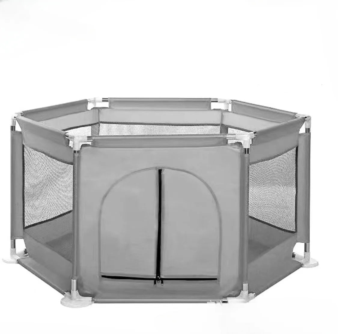 Breathable Mesh Portable Foldable Baby Playpen for Toddlers Indoor Outdoor playground Kids Activity Center Safety Fence Peaceful Pleasures Health and Wellness GRAY
