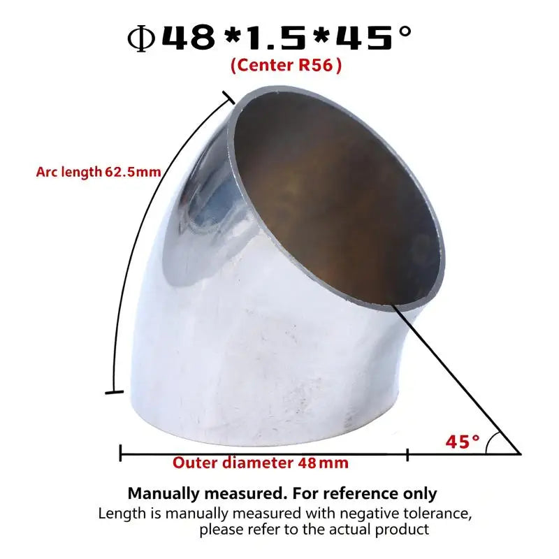 304 SS Sanitary 45° Butt Weld Elbow | Food Grade 16–80mm OD