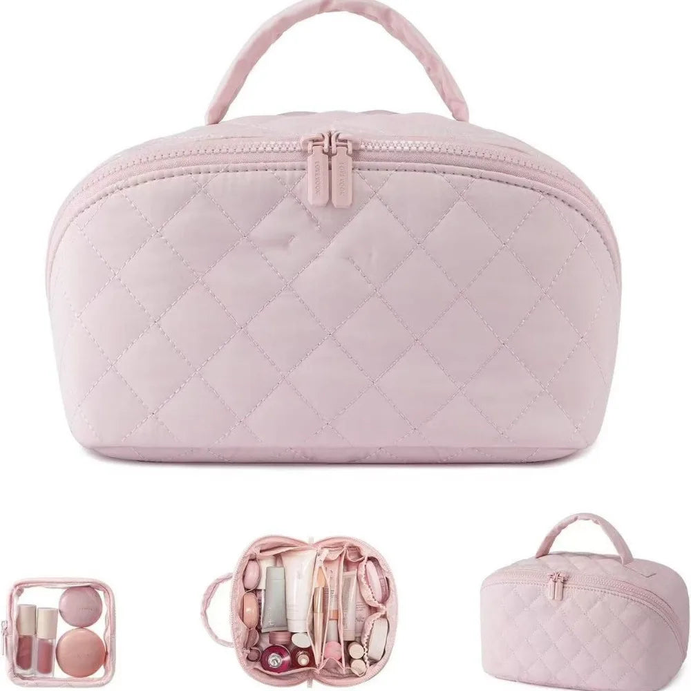 Lay-Flat Makeup Bag | Water-Resistant Travel Cosmetic Case