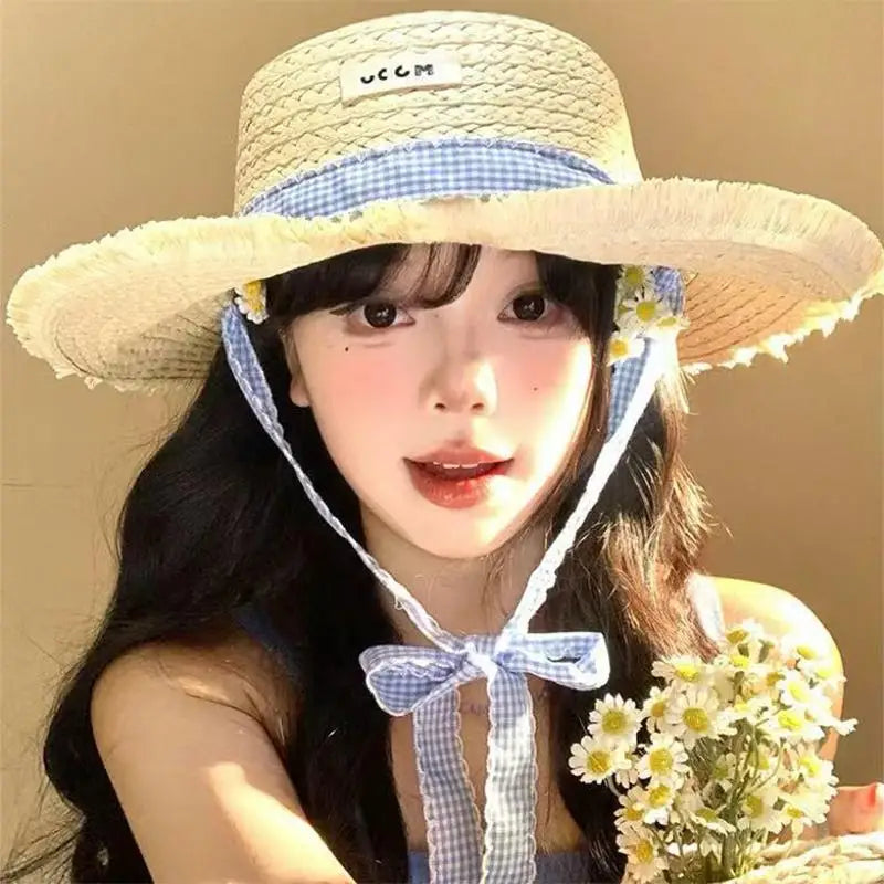 Women's Foldable Straw Sun Hat – Large Brim UV Protection