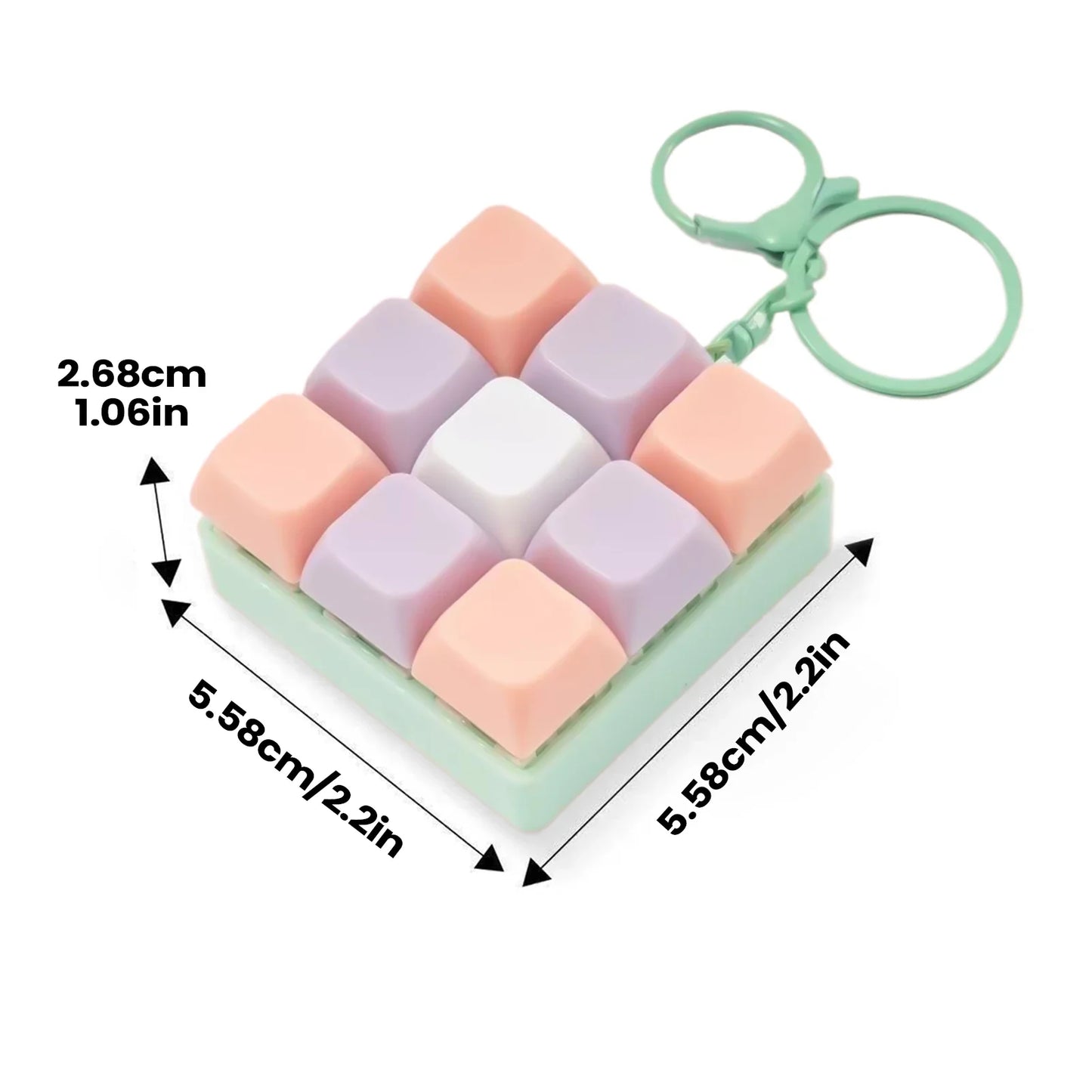 9-Key Mechanical Keyboard Fidget Clicker Keychain Toy
