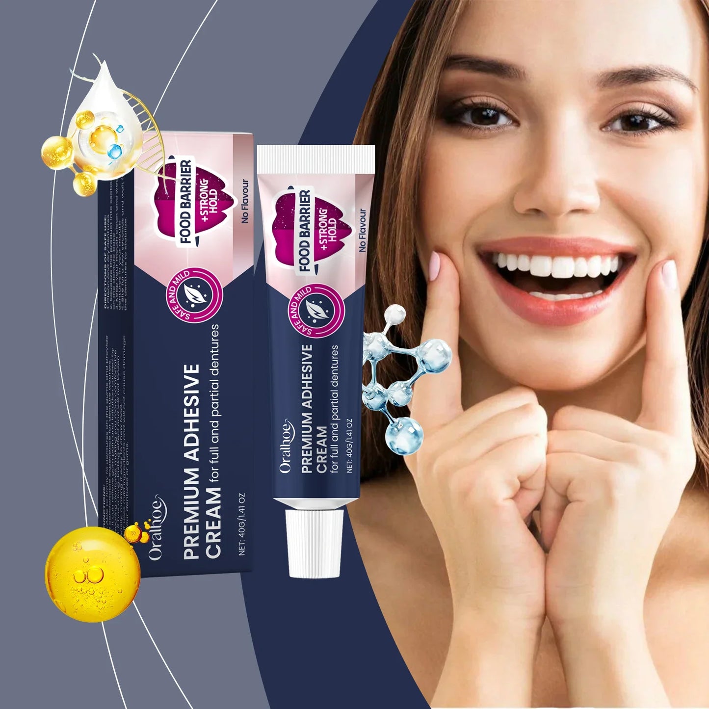 40g Denture Adhesive Cream – Strong All-Day Hold & Comfort