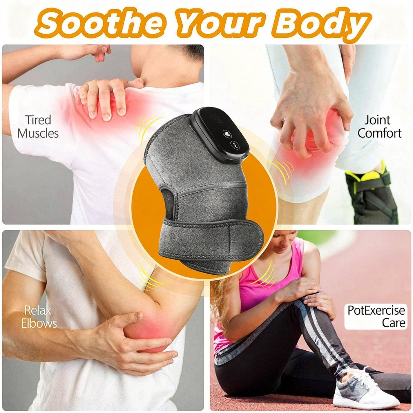 3-in-1 Heated Vibration Joint Massager | Knee, Shoulder & Elbow