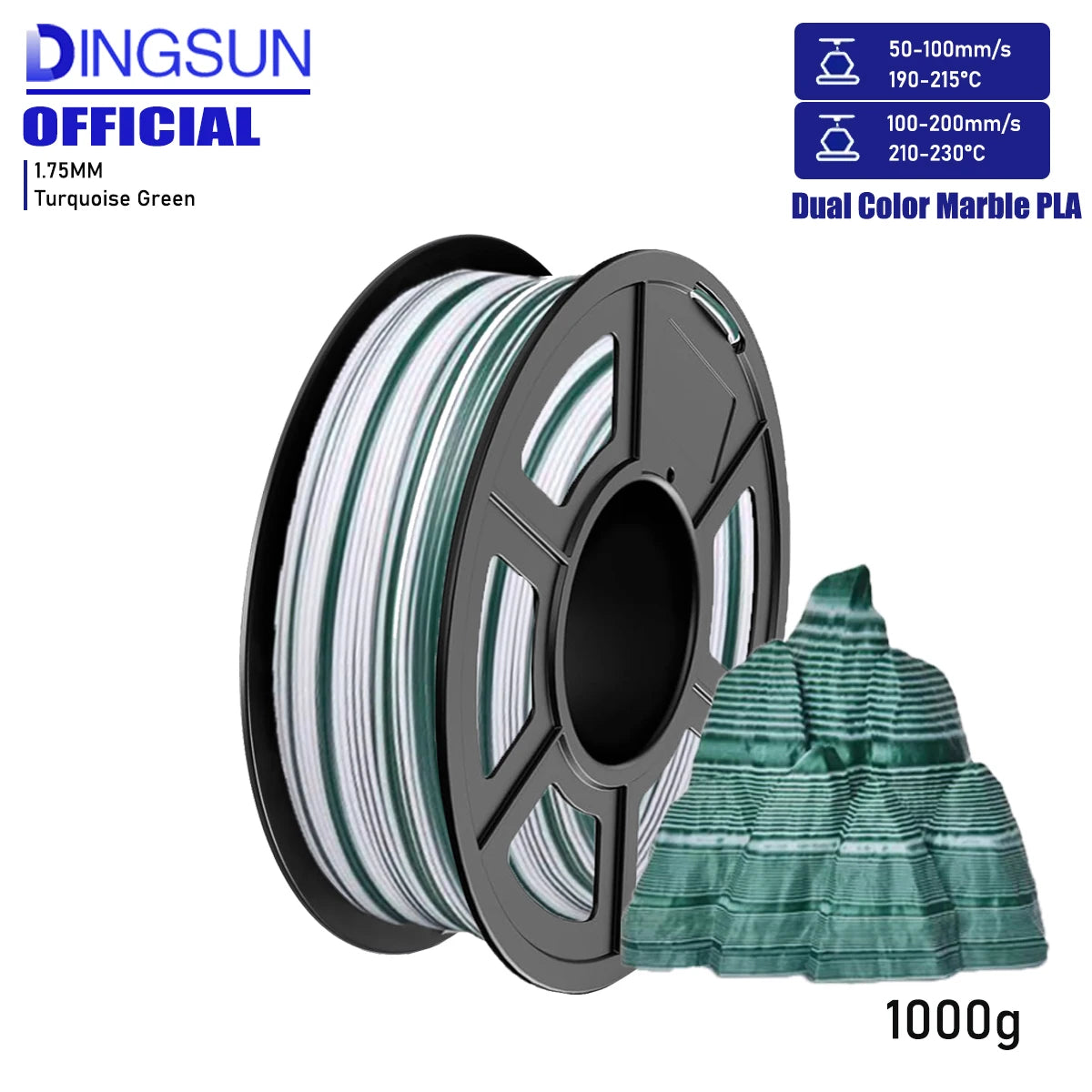 DINGSUN Matte Rainbow PLA Filament 1.75mm | 250g 500g 1KG Spool
