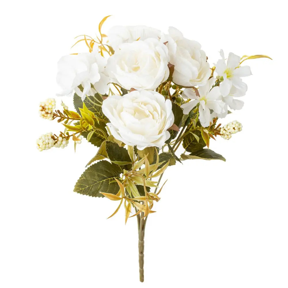 Silk Rose Peony Artificial Bouquet – Wedding & Home Décor