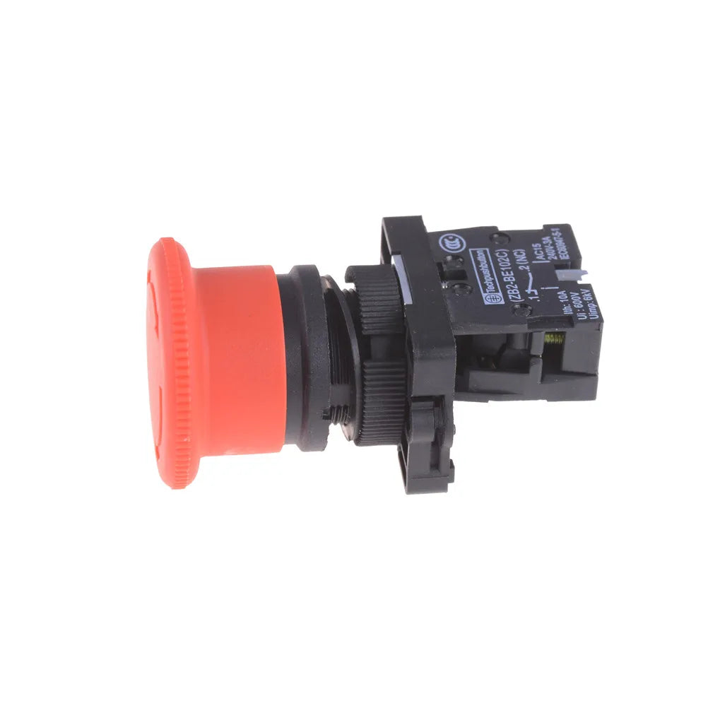 1pcs XB2-ES542 22mm NC Red Mushroom Emergency Stop Push Button Switch Peaceful Pleasures Health and Wellness