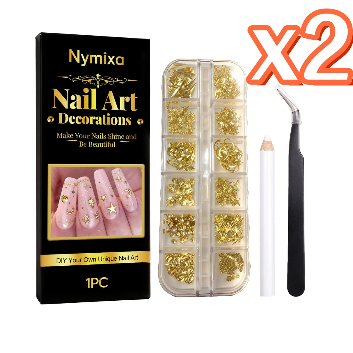 DIY Nail Art Kit for Shiny Lasting Color Designs Peaceful Pleasures Health and Wellness Decorations Kit x 2