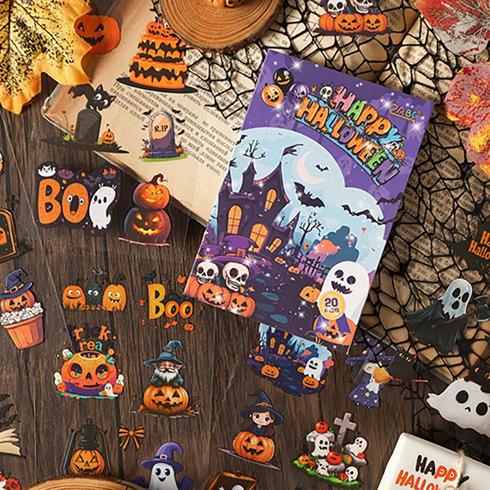 20 Sheets Halloween Castle Creative Stickers Handheld Sticker Book