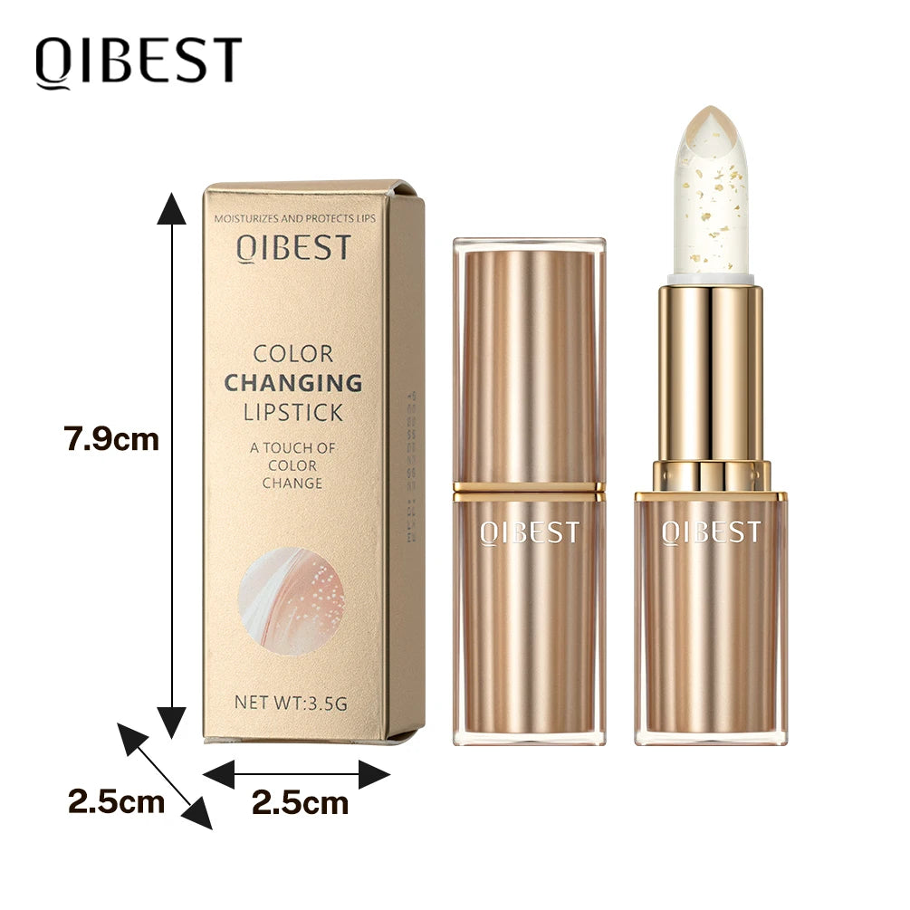 QIBEST Glitter Lipstick Transparent Lip Balm Warm Change Lipstick Moisturizing Pearlescent Temperature Changing Color Lip Stain Peaceful Pleasures Health and Wellness