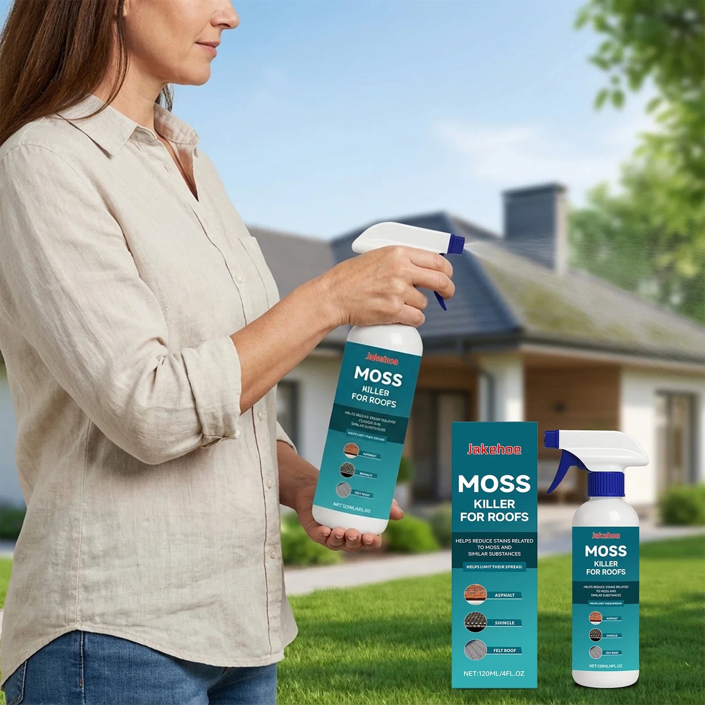 Roof Moss Remover Spray – Algae & Mold Cleaner Concentrate