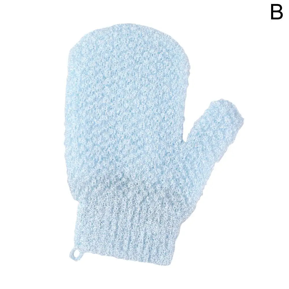 Single Piece Bath Towel Gloves Medium Sand Single Layer Double-Sided Massage Bath Towel Back Rub Bath Towel Exfoliate Dead Skin Peaceful Pleasures Health and Wellness blue