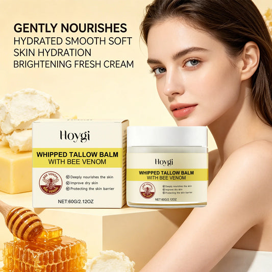Whipped Tallow Balm for Dry Skin Repair Barrier Firming Lifting Reduces Fine Lines Boosts Elasticity Bee Venom Face & Body Crea Peaceful Pleasures Health and Wellness