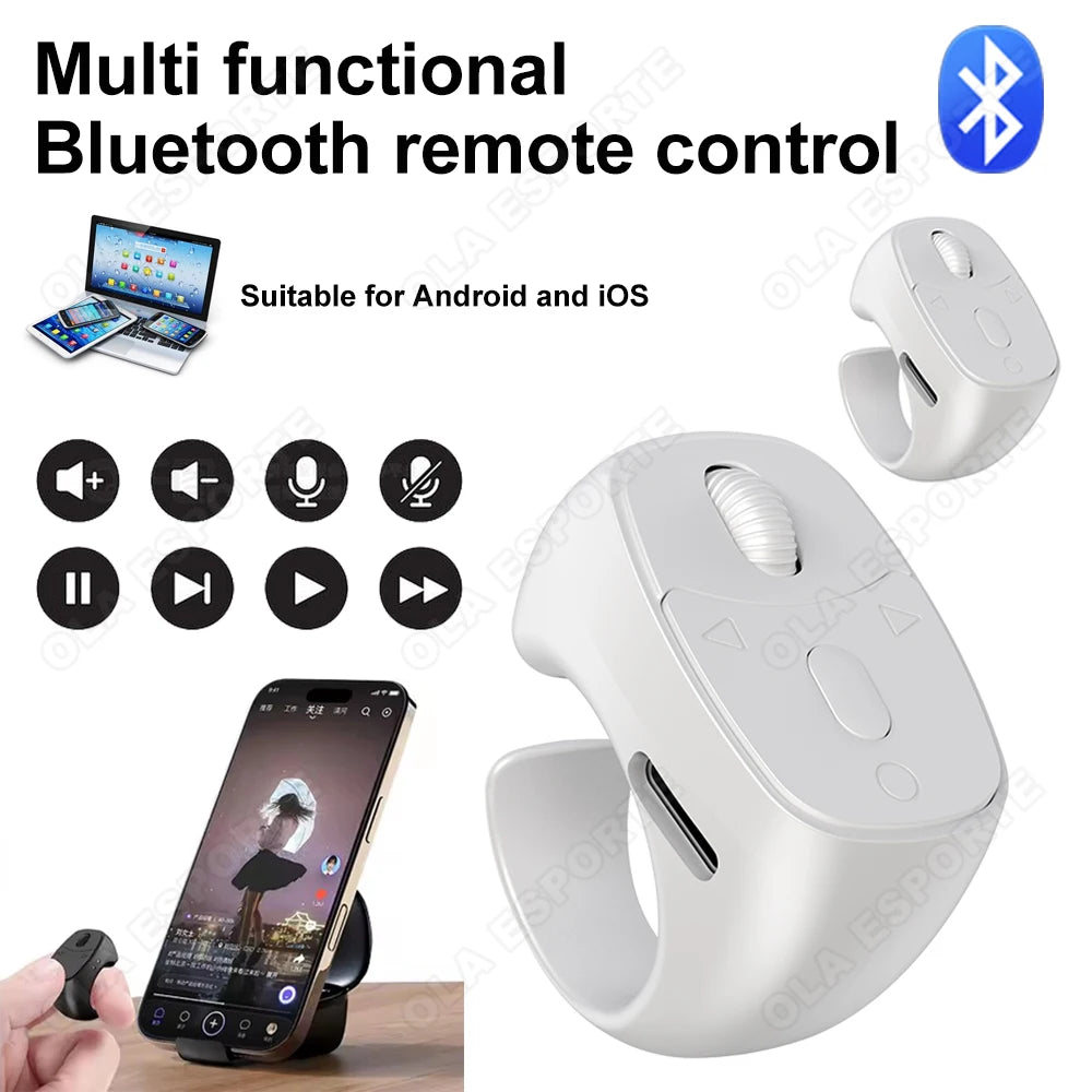 Bluetooth Finger Ring Remote – Scroll, Selfie & Page Turner