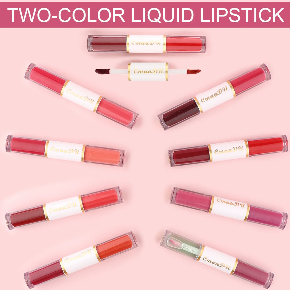 Dual-Head Lip Gloss Stick, Long-Lasting & Easy-To-Apply, Multiple Colors Available, Perfect for Various Makeup Looks Peaceful Pleasures Health and Wellness