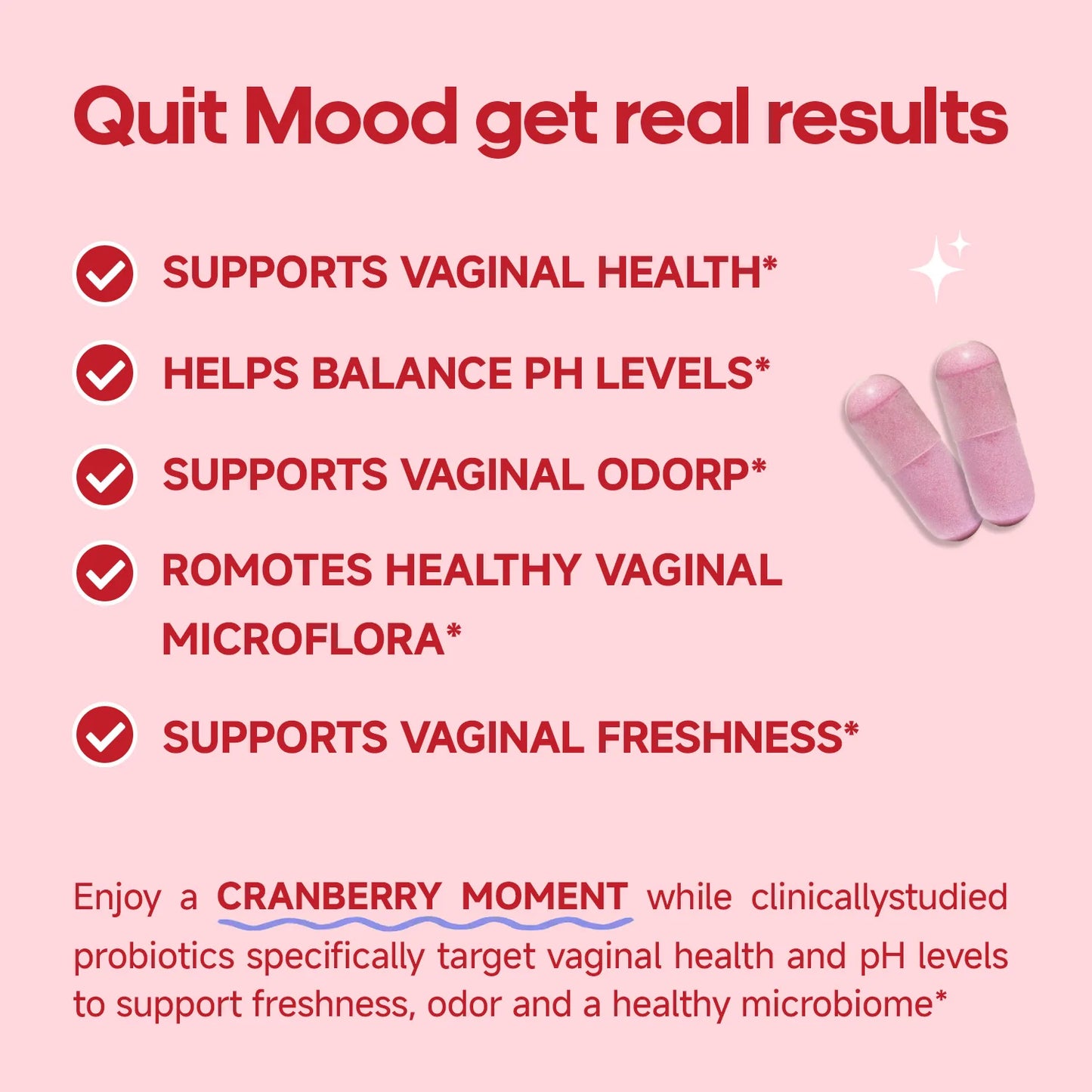 Quitmood Queen's Female-Focused Once-daily Women's complete V- Probiotics for Women - pH Balance, Odor Control, Yeast & Flora Peaceful Pleasures Health and Wellness