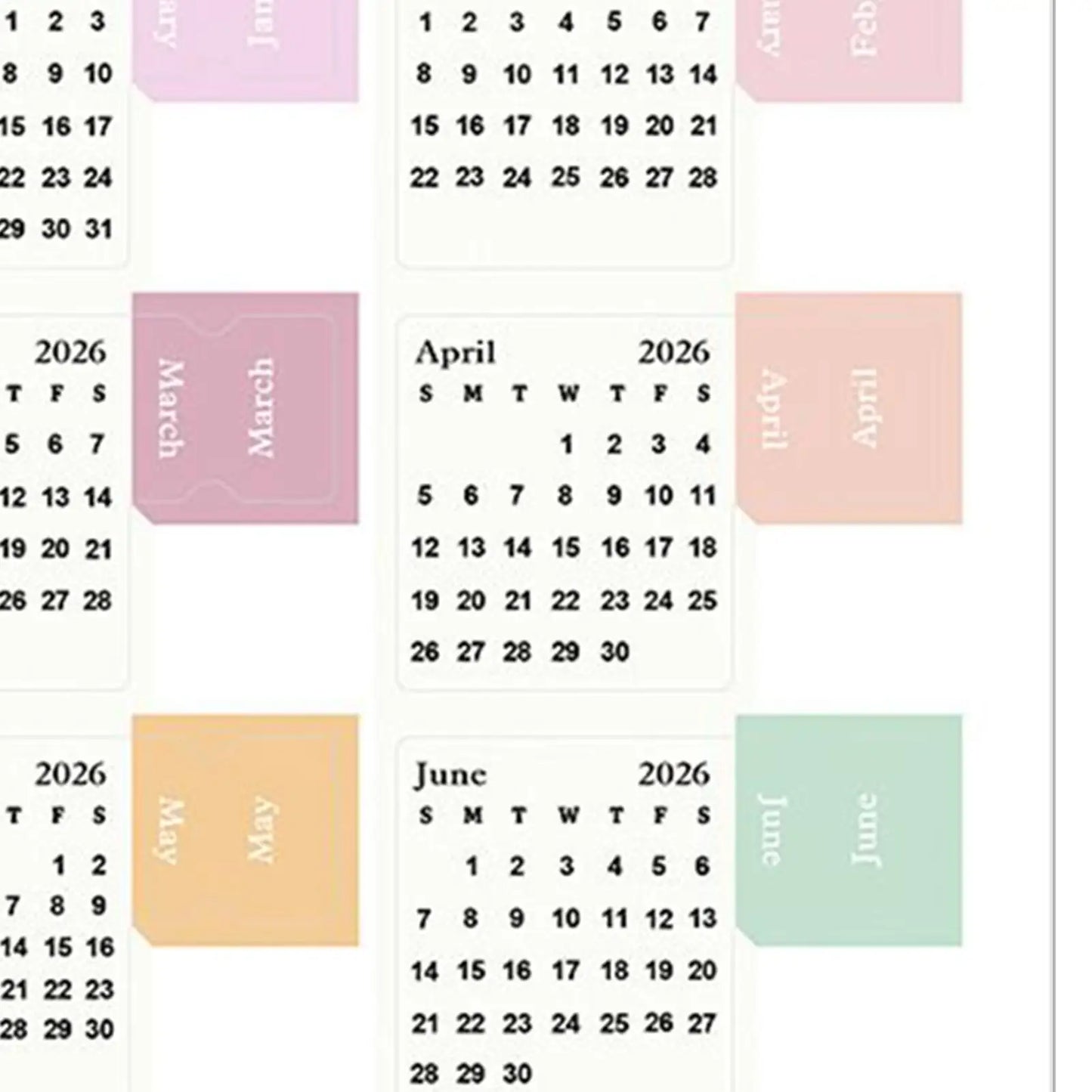 2026 Monthly Calendar Planner Stickers | Journal & Scrapbook