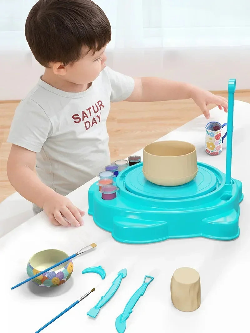 Electric Pottery Wheel with Manual Handle & Foot Pedal: For School Ceramic DIY and Art Craft Peaceful Pleasures Health and Wellness