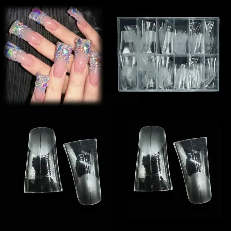 120Pcs/Box Duckbill Shape Nail Molds Dual Form Full Cover Quick Building Gel Mold Acrylic False Nail Tips Extension Top Forms Peaceful Pleasures Health and Wellness