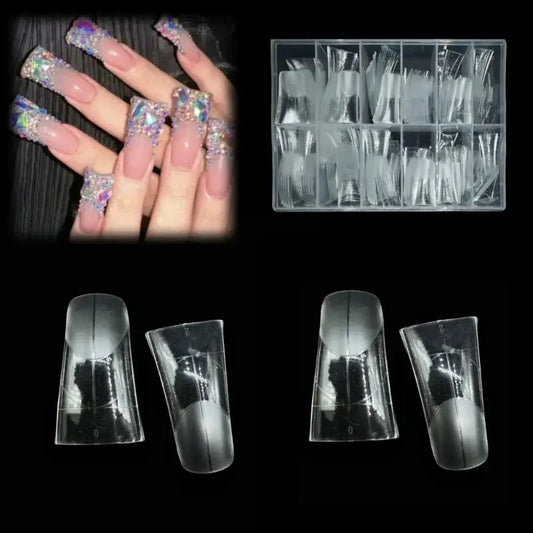 120Pcs/Box Duckbill Shape Nail Molds Dual Form Full Cover Quick Building Gel Mold Acrylic False Nail Tips Extension Top Forms Peaceful Pleasures Health and Wellness