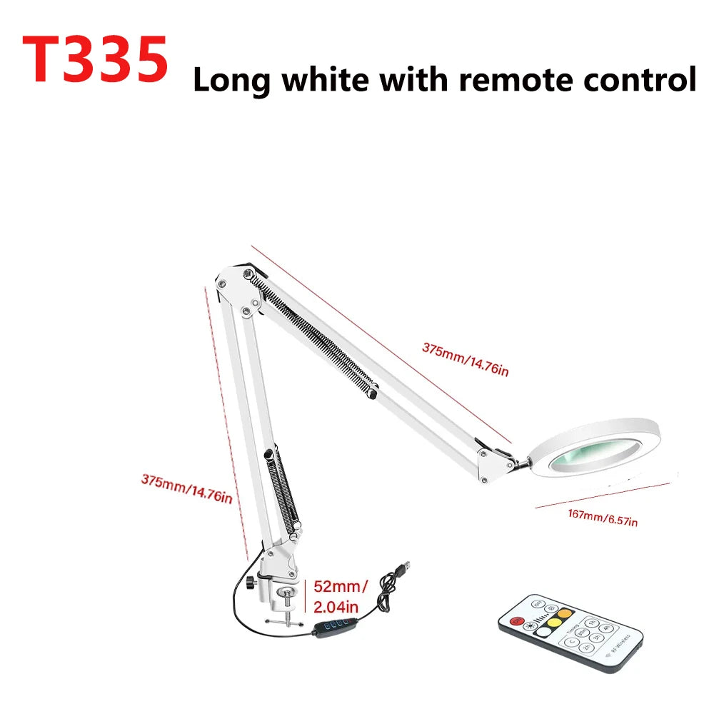 NEW USB Powered 10X Magnifying Glass with 72 LED 3 Color Lights - Adjustable Magnifier for Soldering Repair and Skincare Beauty Peaceful Pleasures Health and Wellness with remote control 2
