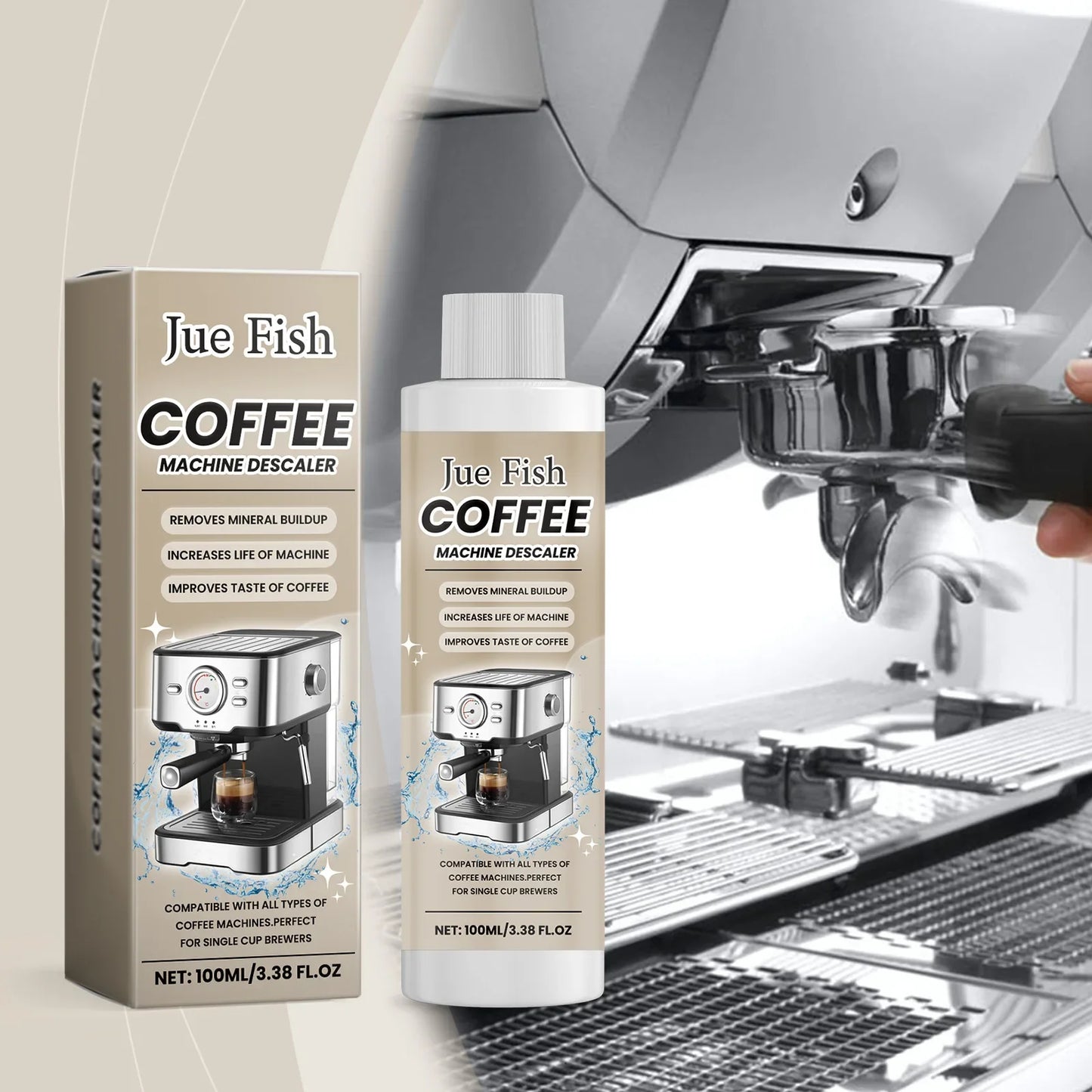 Jue-Fish Coffee Machine Descaler & Cleaner 100ml