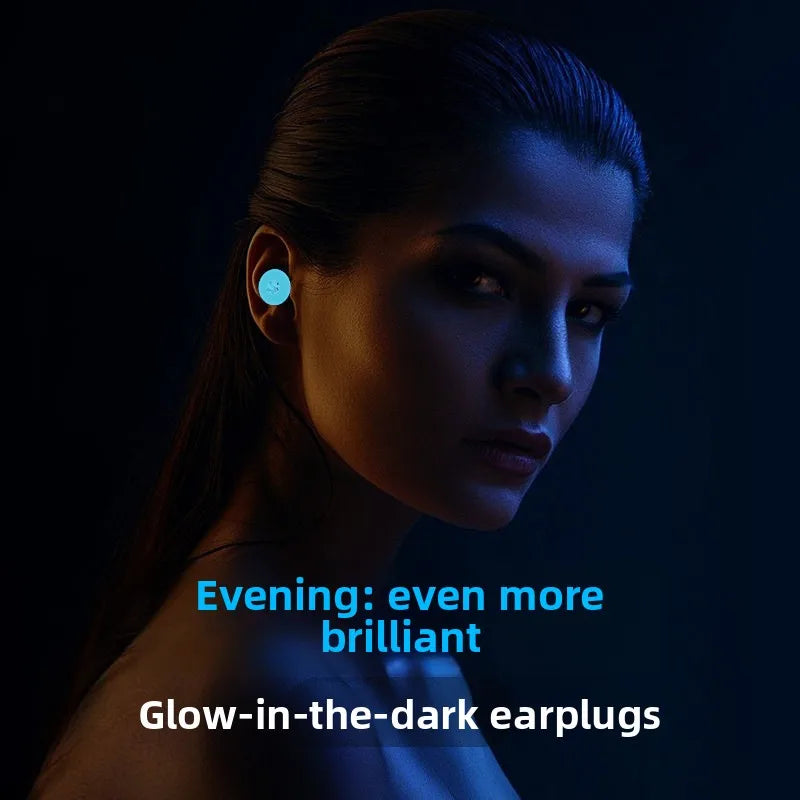 Silicone Noise Cancelling Earplugs – Glow Dark, Side Sleepers