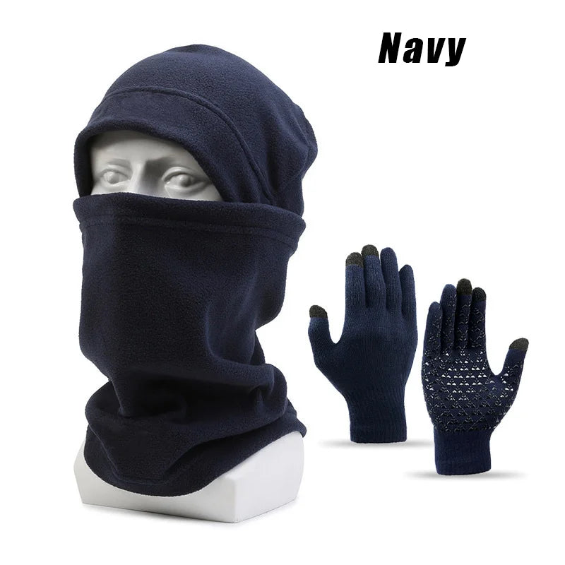 Men's 3-Piece Winter Set: Knit Beanie, Neck Gaiter & Face Cover
