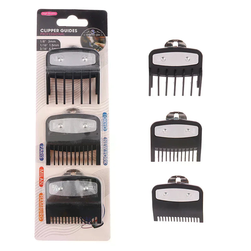 3Pcs Hair Clipper Guards Guide Combs Trimmer Cutting Guides Styling Tools Attachment Compatible 1.5mm 3mm 4.5mm Peaceful Pleasures Health and Wellness