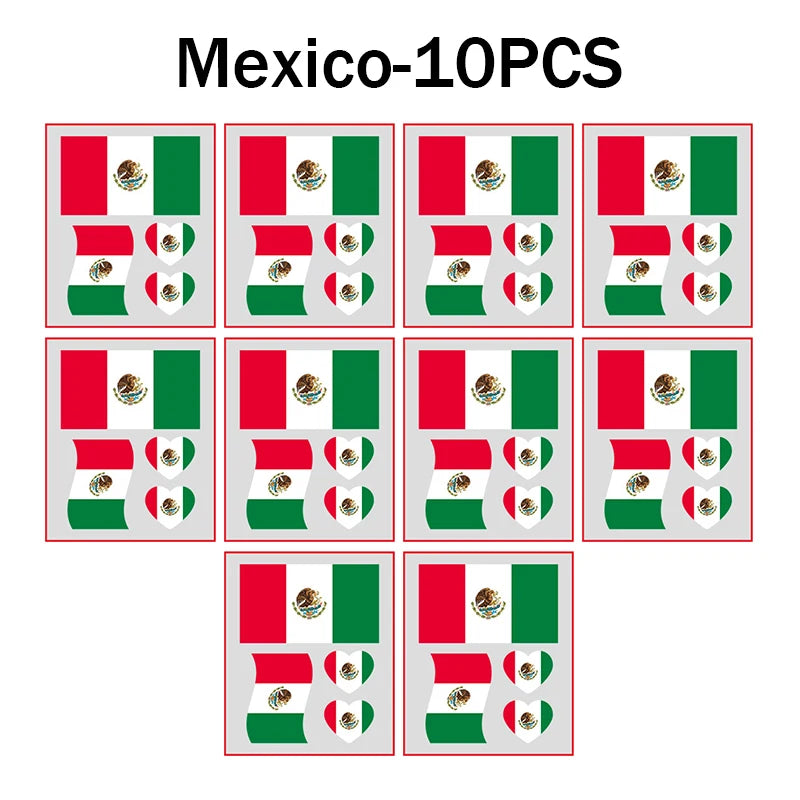 Waterproof Flag Tattoo Stickers – Brazil, USA & Germany Fans