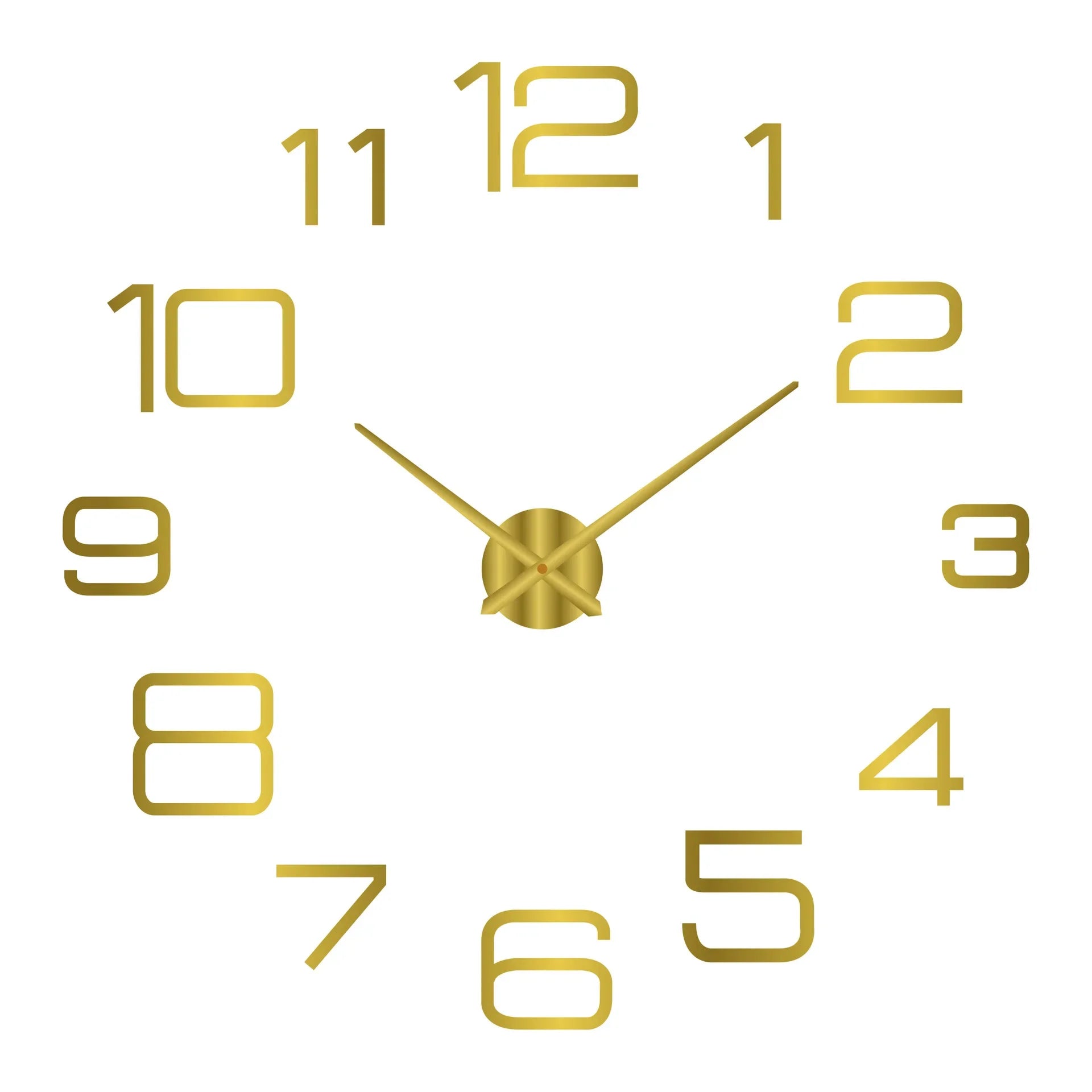 Large 3D Wall Clock Luminous Classic Wall Clocks DIY Digital Clock Wall Watches Stickers Silent Clock for Home Living Room Table Peaceful Pleasures Health and Wellness 011 gold 3D 51 inch(130cm)
