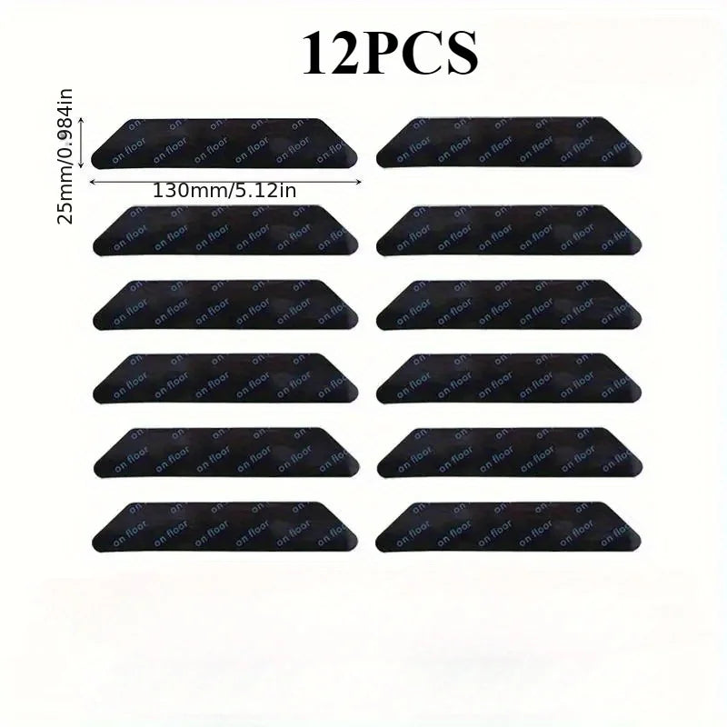 12-Pack Washable Non-Slip Rug Grippers | Anti-Curl Carpet Stickers