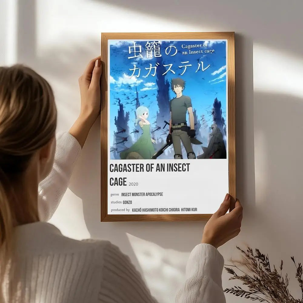 Cagaster of an Insect Cage Anime Poster | HD Self-Adhesive Wall Art Anime Wall Poster Peaceful Pleasures Health and Wellness White7 21X30cmNoframe