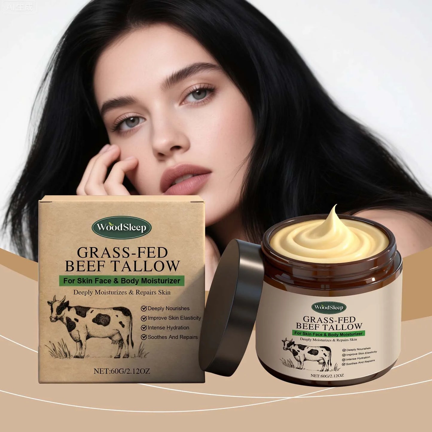 WOODSLEEP Tallow Balm – Natural Whipped Face & Body Cream
