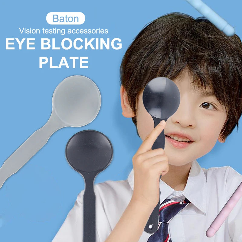 1PCS Eye Occluder Professional Frosted Transparent/Black Handheld Optometry Tool Eye Occluder Block Plate For Vision Test Peaceful Pleasures Health and Wellness