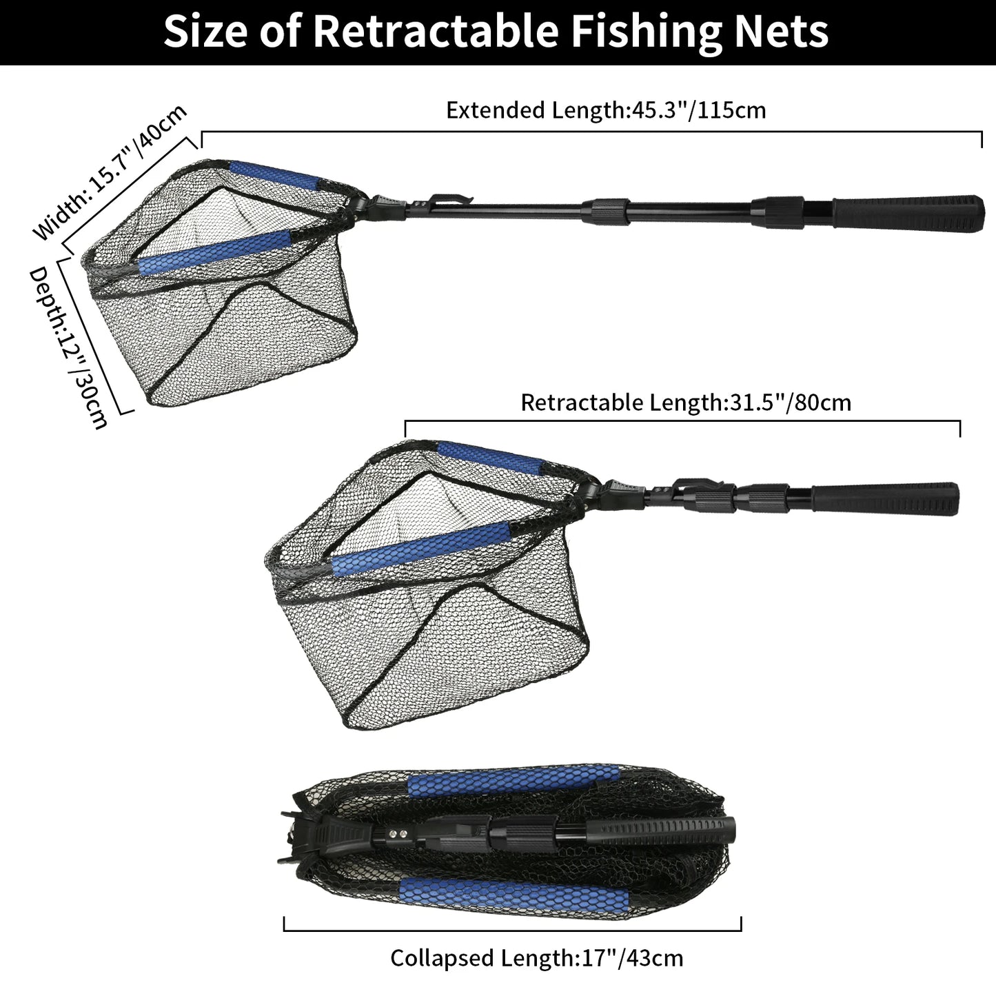 Telescoping Foldable Fishing Landing Net – Extends to 190cm