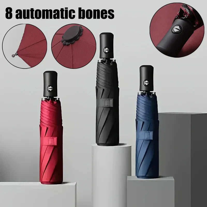 Large Windproof Travel Umbrella – Auto Open & UV Protection